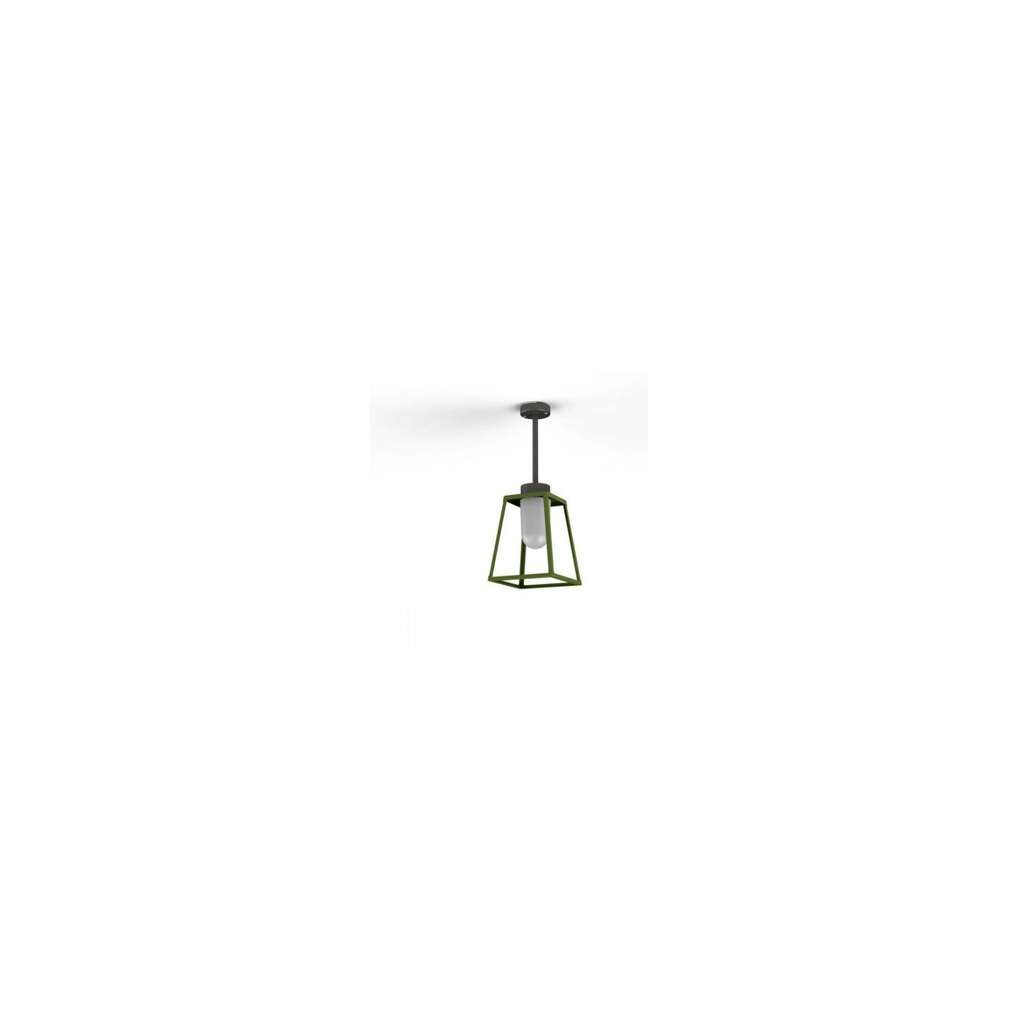 Lampiok Model 2 Small Frosted Glass Lantern with minimalist lines style frame