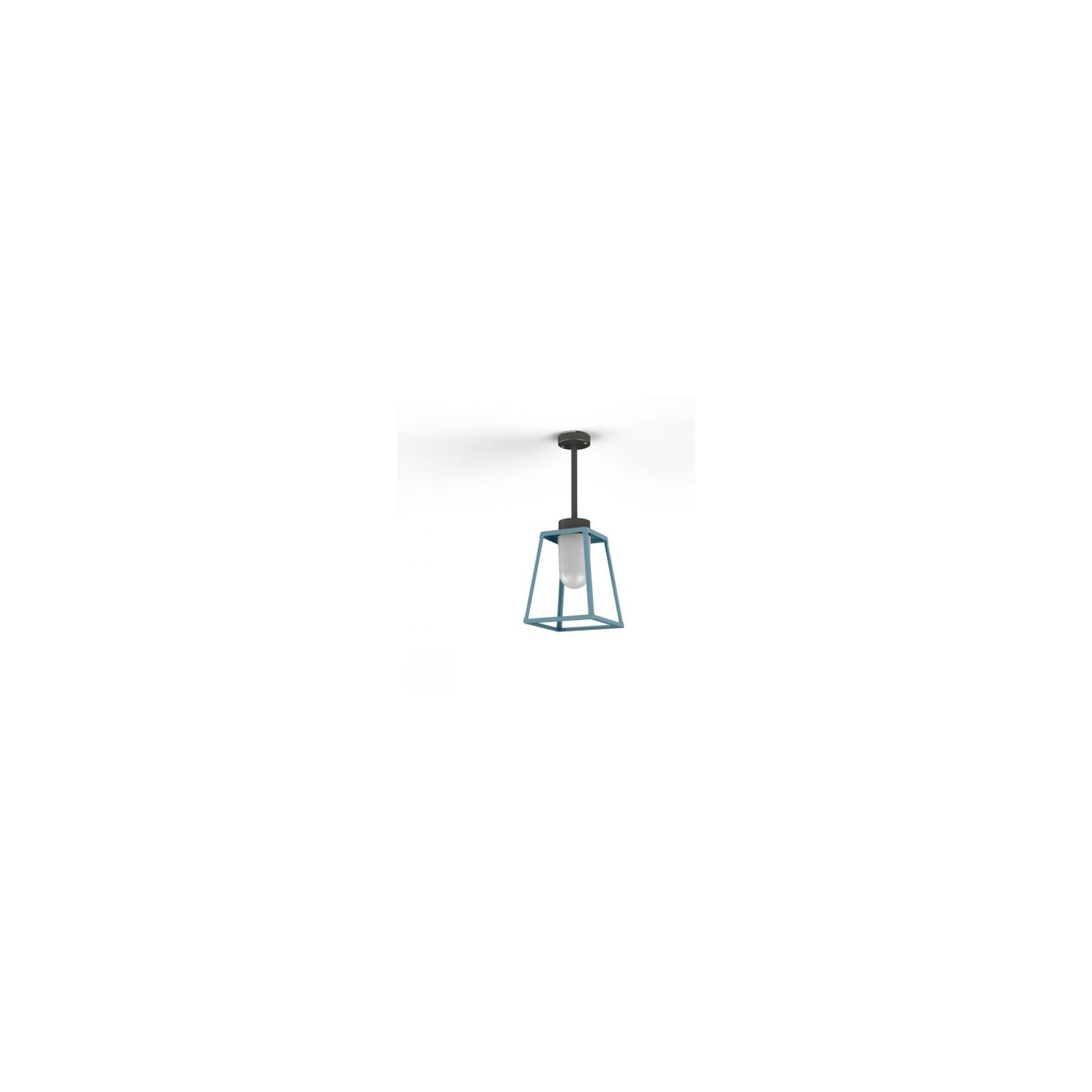 Lampiok Model 2 Small Frosted Glass Lantern with minimalist lines style frame