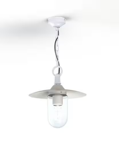 Montana Model 1 Clear Glass & White Shade Pendant