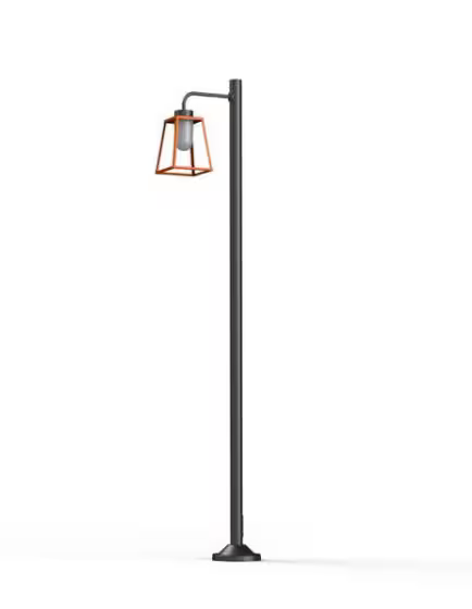 Lampiok Model 7 Large Single Arm Frosted Glass Lamp Post