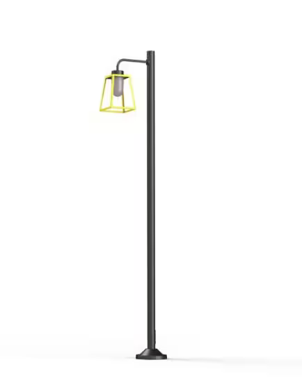 Lampiok Model 7 Large Single Arm Frosted Glass Lamp Post