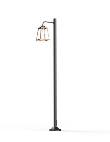Lampiok Model 7 Large Single Arm Frosted Glass Lamp Post