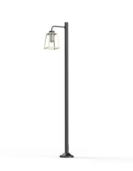 Lampiok Model 7 Large Single Arm Frosted Glass Lamp Post