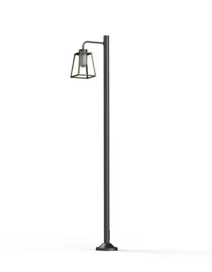 Lampiok Model 7 Large Single Arm Frosted Glass Lamp Post
