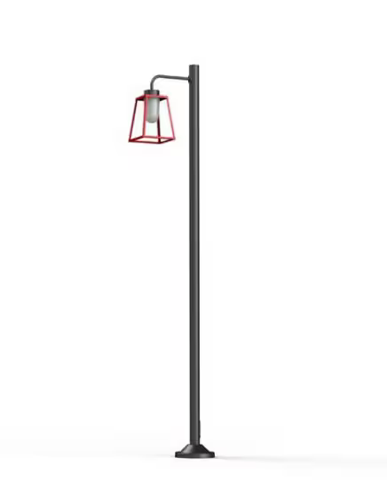 Lampiok Model 7 Large Single Arm Frosted Glass Lamp Post