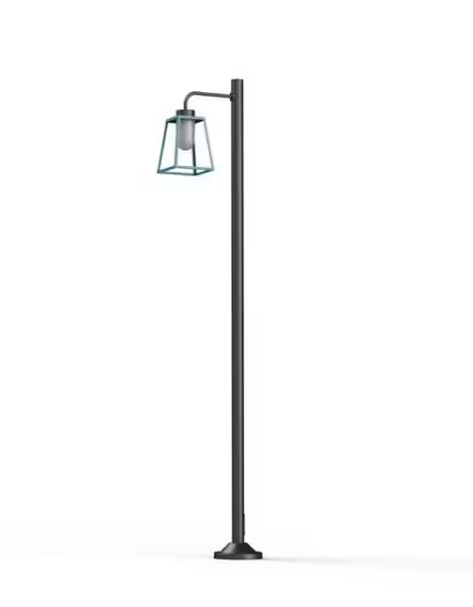 Lampiok Model 7 Large Single Arm Frosted Glass Lamp Post