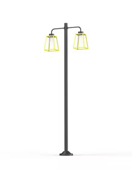Lampiok Model 8 Large Double Arm Clear Glass Lamp Post