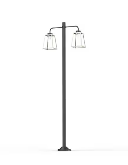Lampiok Model 8 Large Double Arm Clear Glass Lamp Post