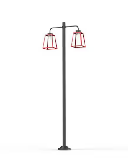 Lampiok Model 8 Large Double Arm Clear Glass Lamp Post