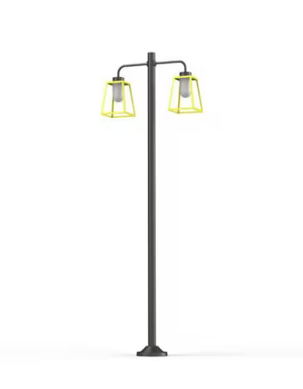 Lampiok Model 8 Large Double Arm Frosted Glass Lamp Post