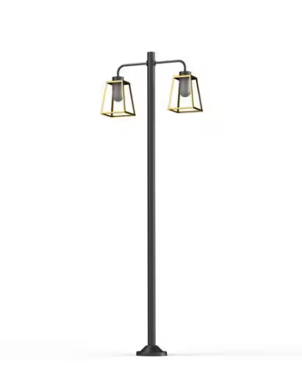 Lampiok Model 8 Large Double Arm Frosted Glass Lamp Post