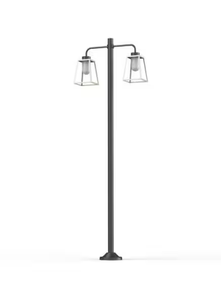 Lampiok Model 8 Large Double Arm Frosted Glass Lamp Post