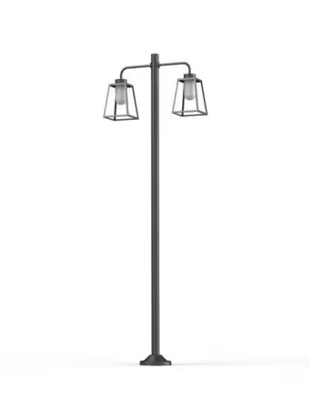 Lampiok Model 8 Large Double Arm Frosted Glass Lamp Post