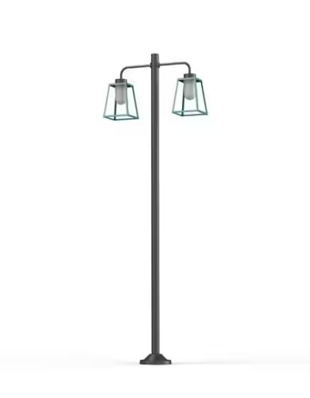 Lampiok Model 8 Large Double Arm Frosted Glass Lamp Post