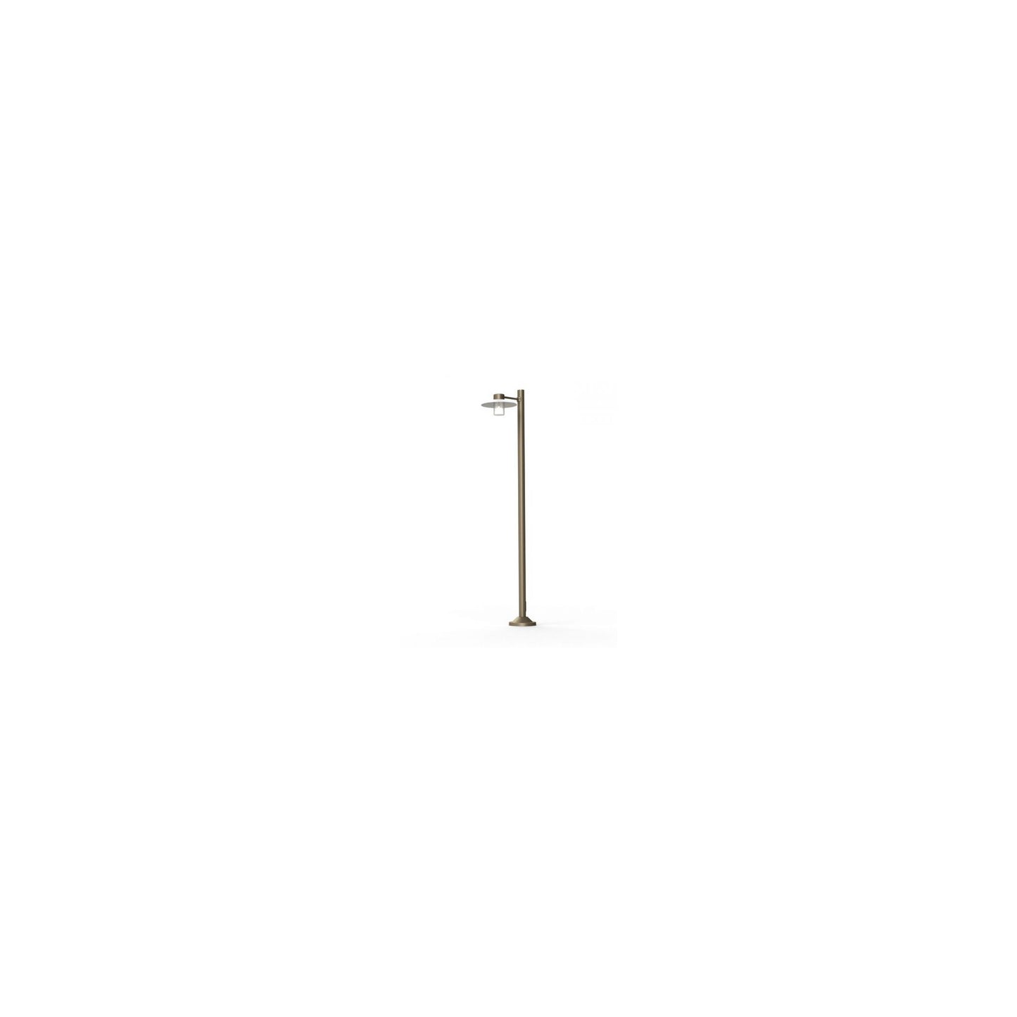 Aubanne Large Single Arm Clear Glass Lamp Post with Opal Polycarbonate Reflector