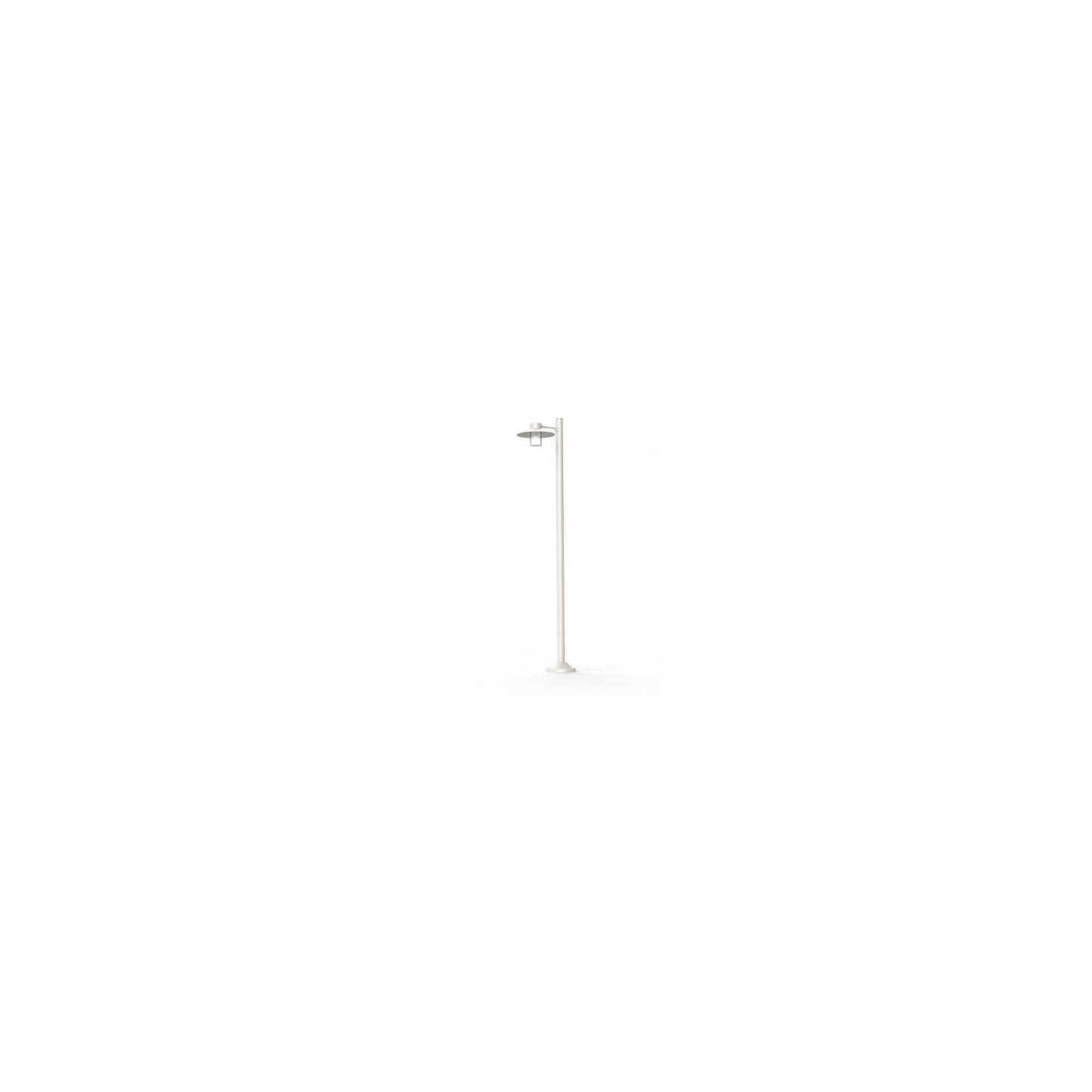 Aubanne Large Single Arm Clear Glass Lamp Post with Opal Polycarbonate Reflector