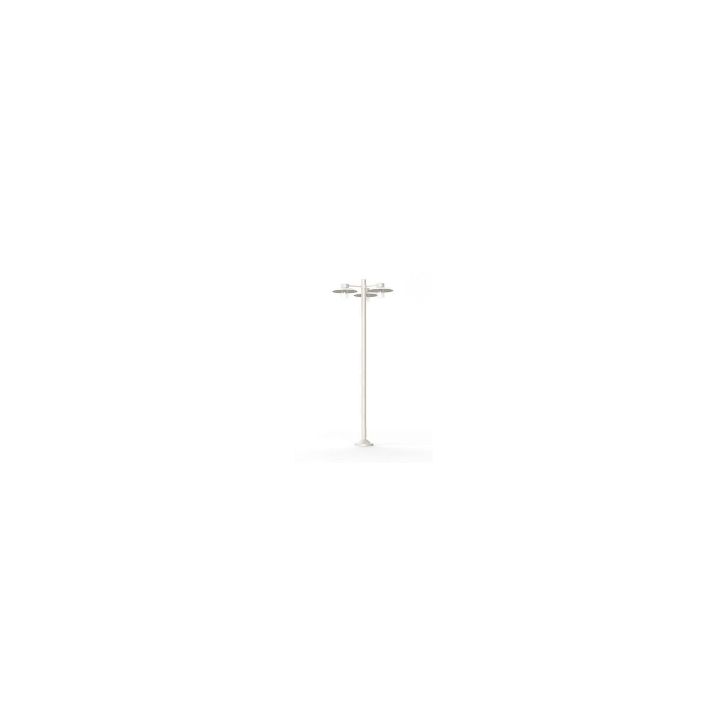 Aubanne Large Three-Arm Clear Glass Lamp Post with Opal Polycarbonate Reflector