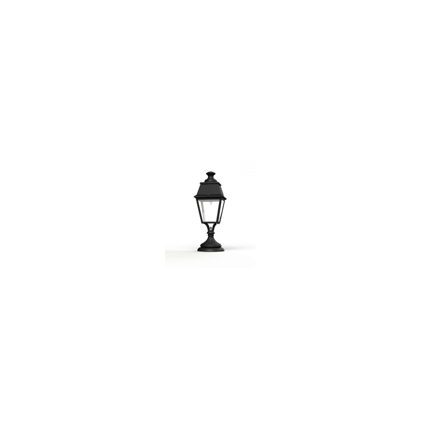 Avenue 4 Clear Glass Pedestal with Four-Sided Lantern