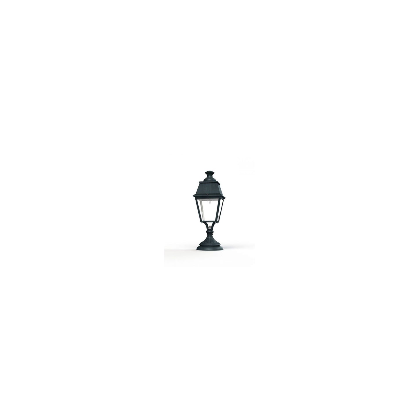 Avenue 4 Clear Glass Pedestal with Four-Sided Lantern