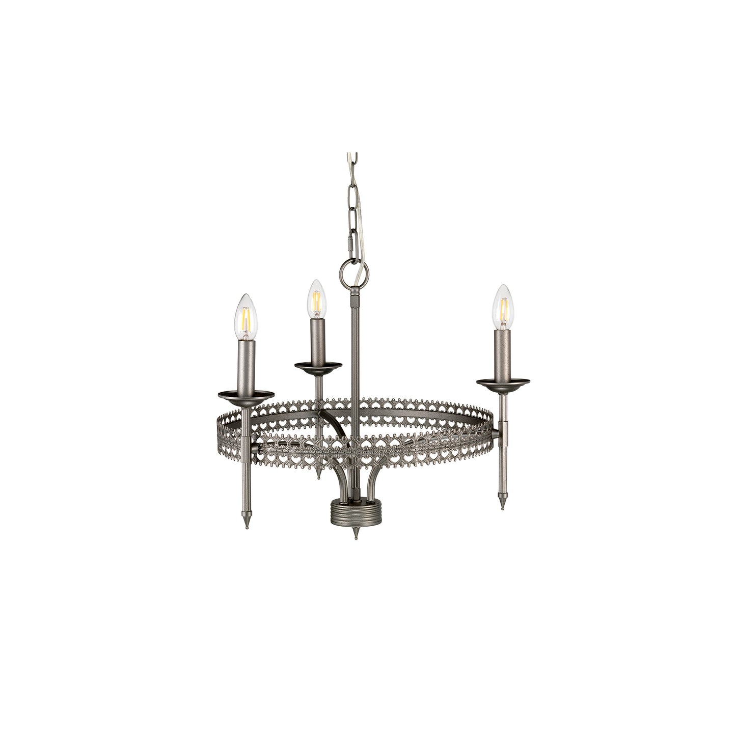Crown 3-Light Chandelier Iron Gate