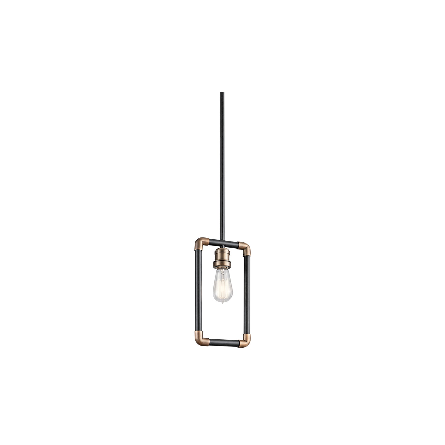 Imahn 1-Light Mini Pendant Black & Natural Brass