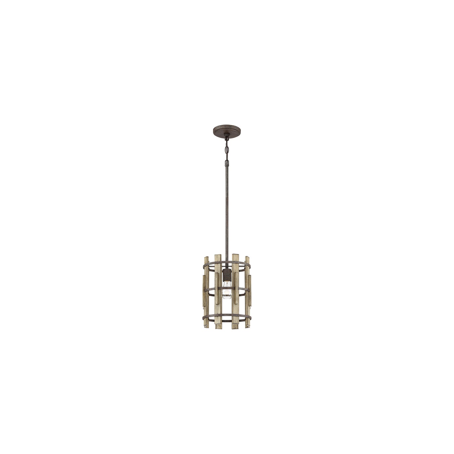 Wood Hollow 1-Light Mini Pendant Rustic Black
