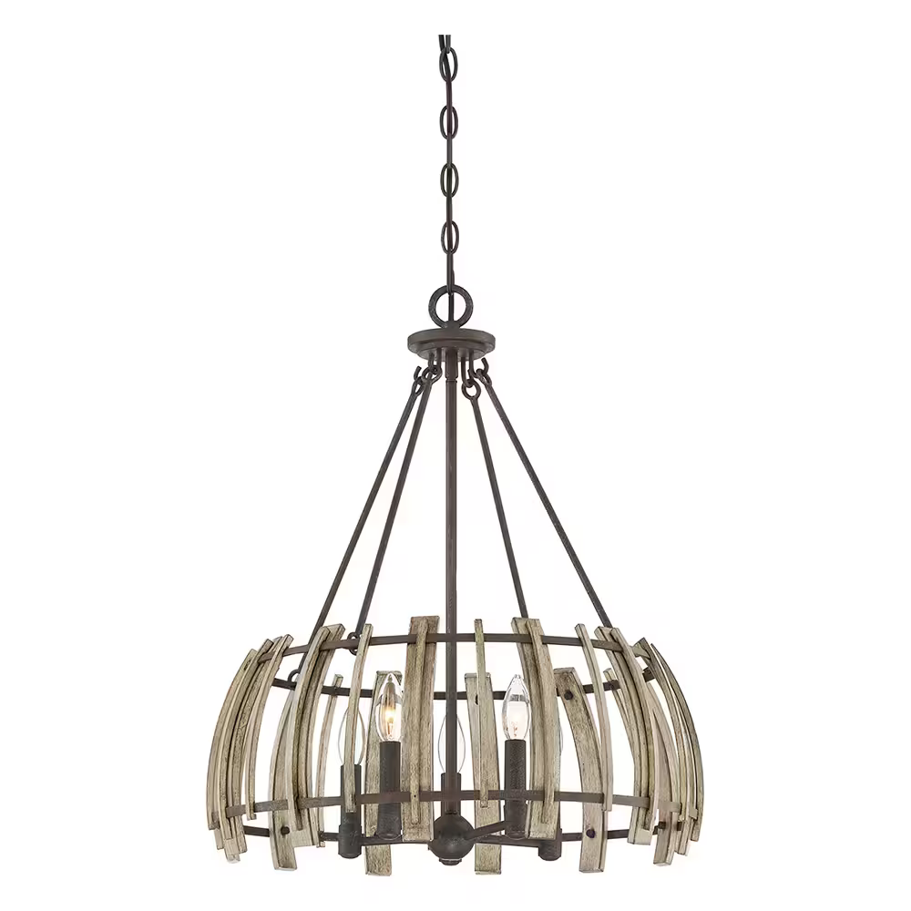 Wood Hollow 5-Light Mini Pendant