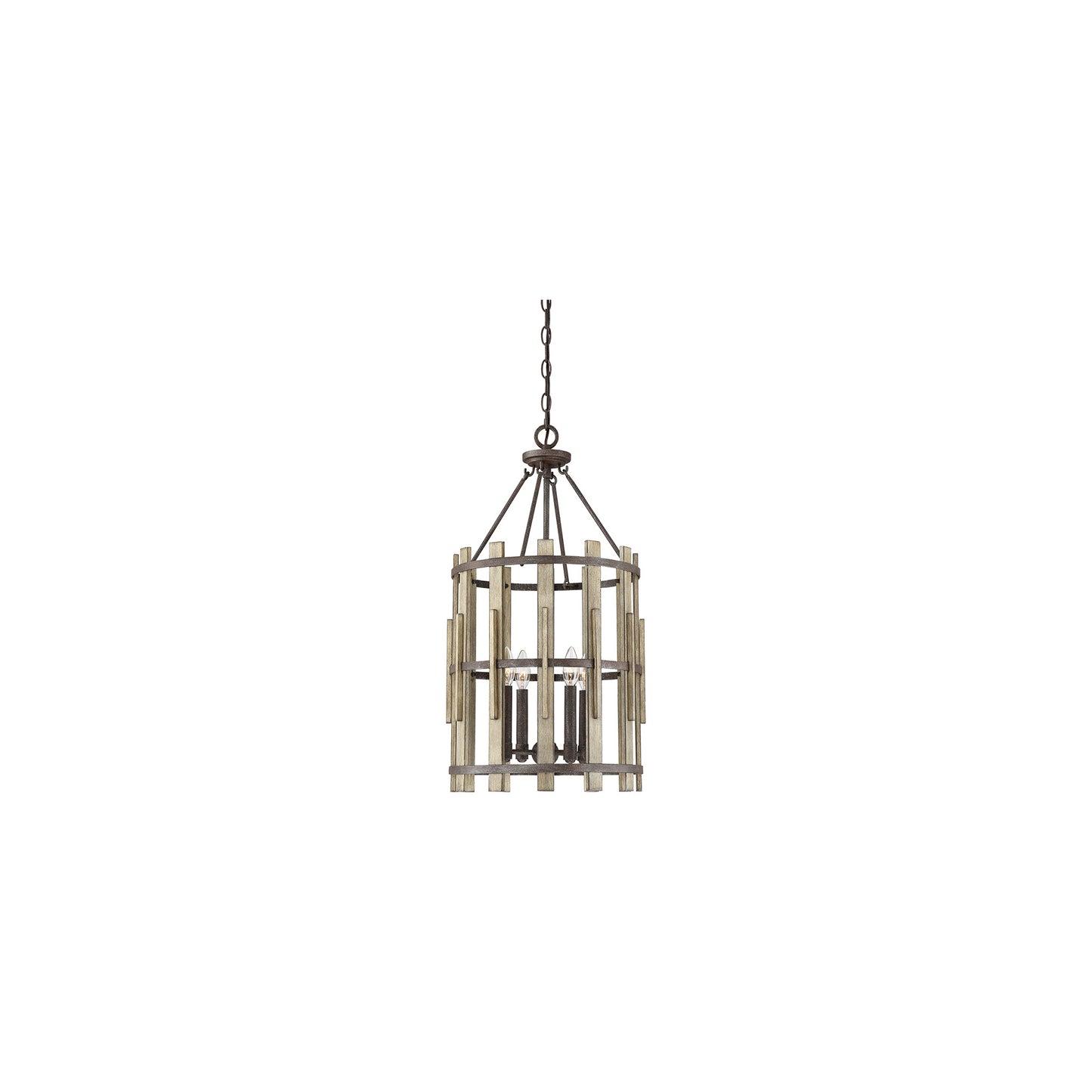 Wood Hollow 4-Light Pendant Rustic Black