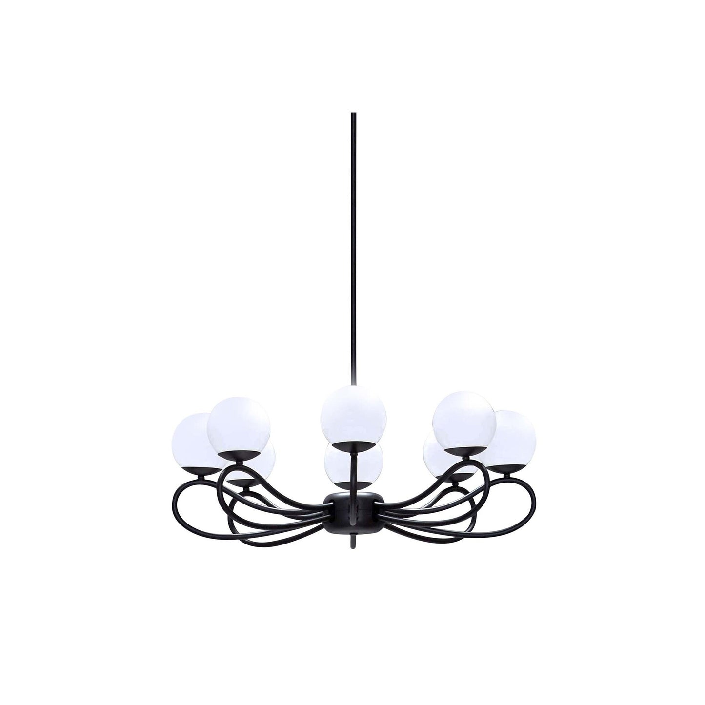 Papillon 8-Light Chandelier with White Glass