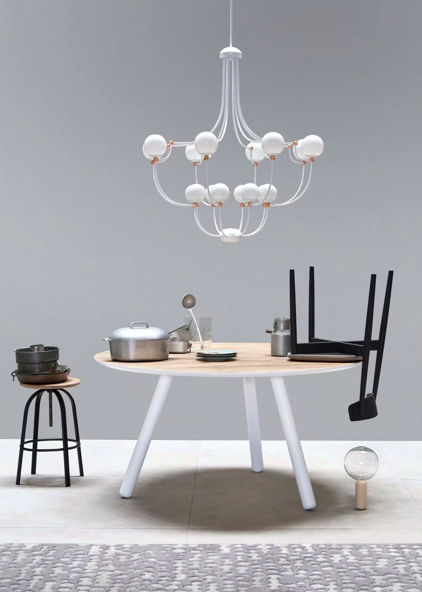 Dots 24-Light Pendant with White Glass