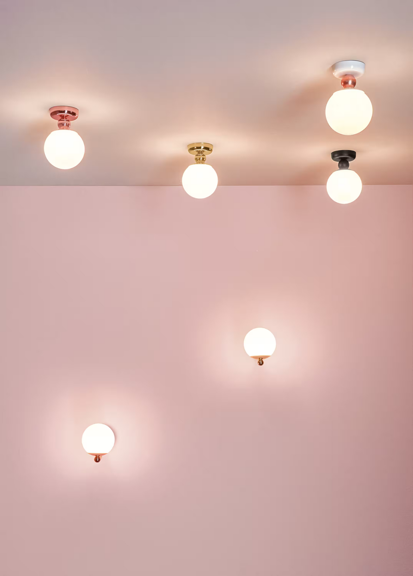 Dots Ceiling Light with White Glass
