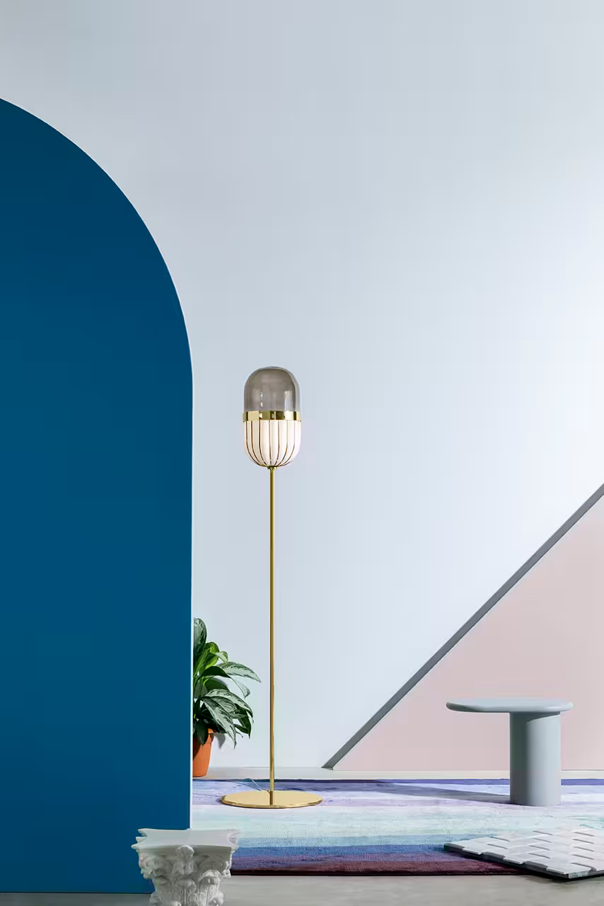 Pill Floor Lamp Gold 24K