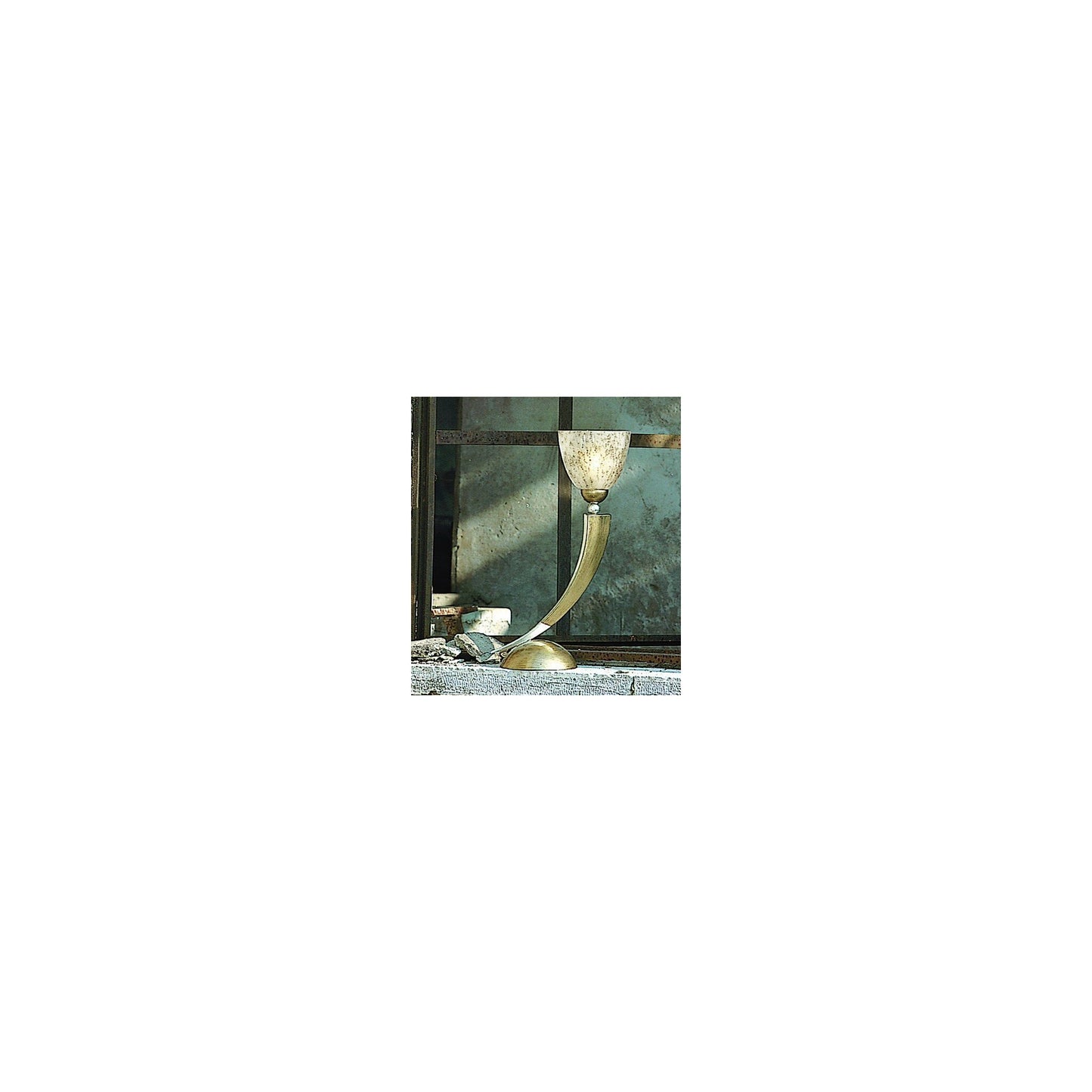 Horn Table Lamp with Gold Leaf Details
