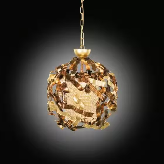Niagara 1-Light Pendant Brown with Gold Leaf Details