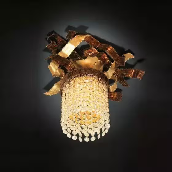 Niagara Ceiling Light Brown with Gold Leaf Details