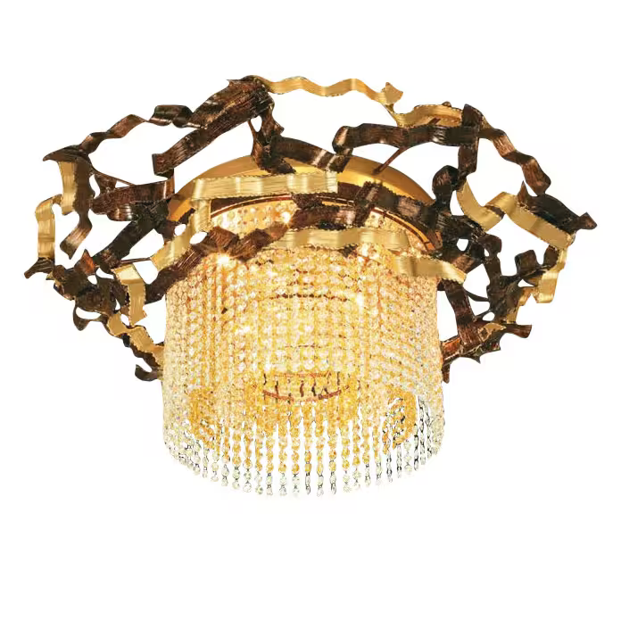 Niagara Large Ceiling Light Glossy Silver with Brushed Details