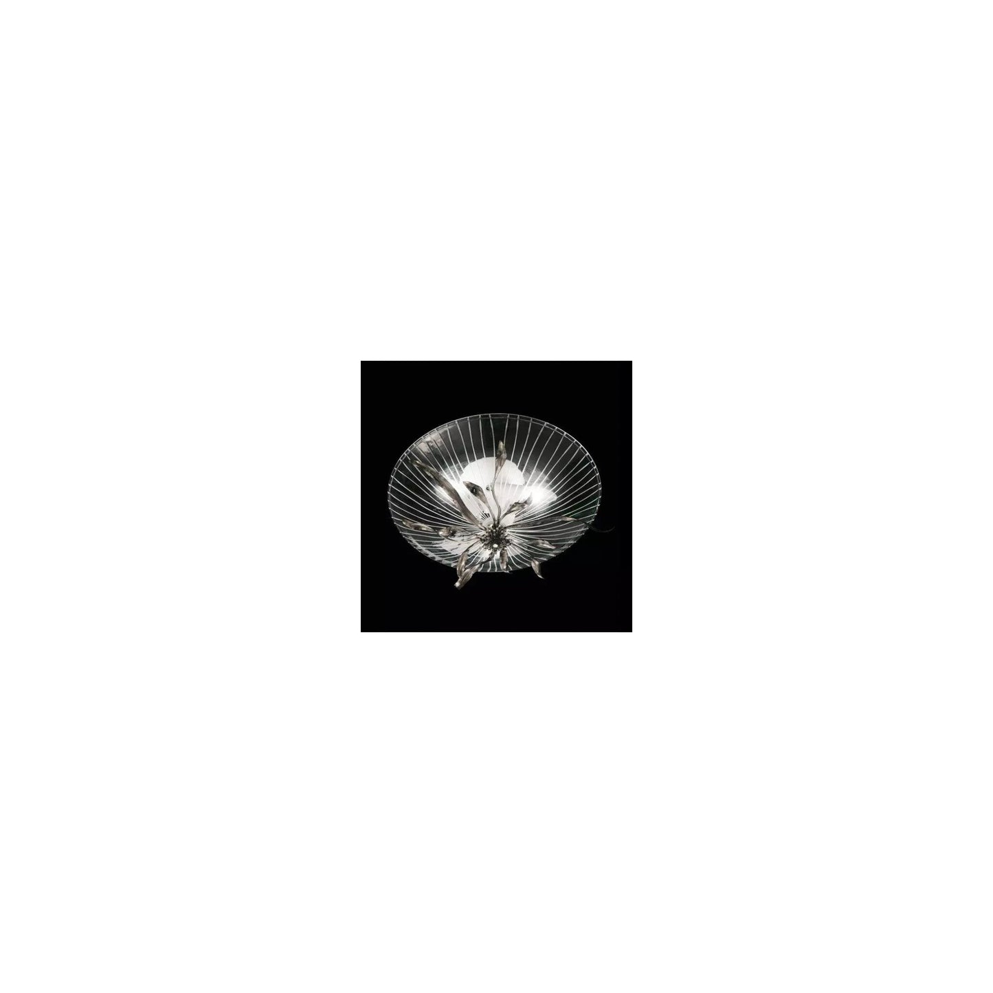 Virgola Ceiling Light Glossy White with Chrome Details