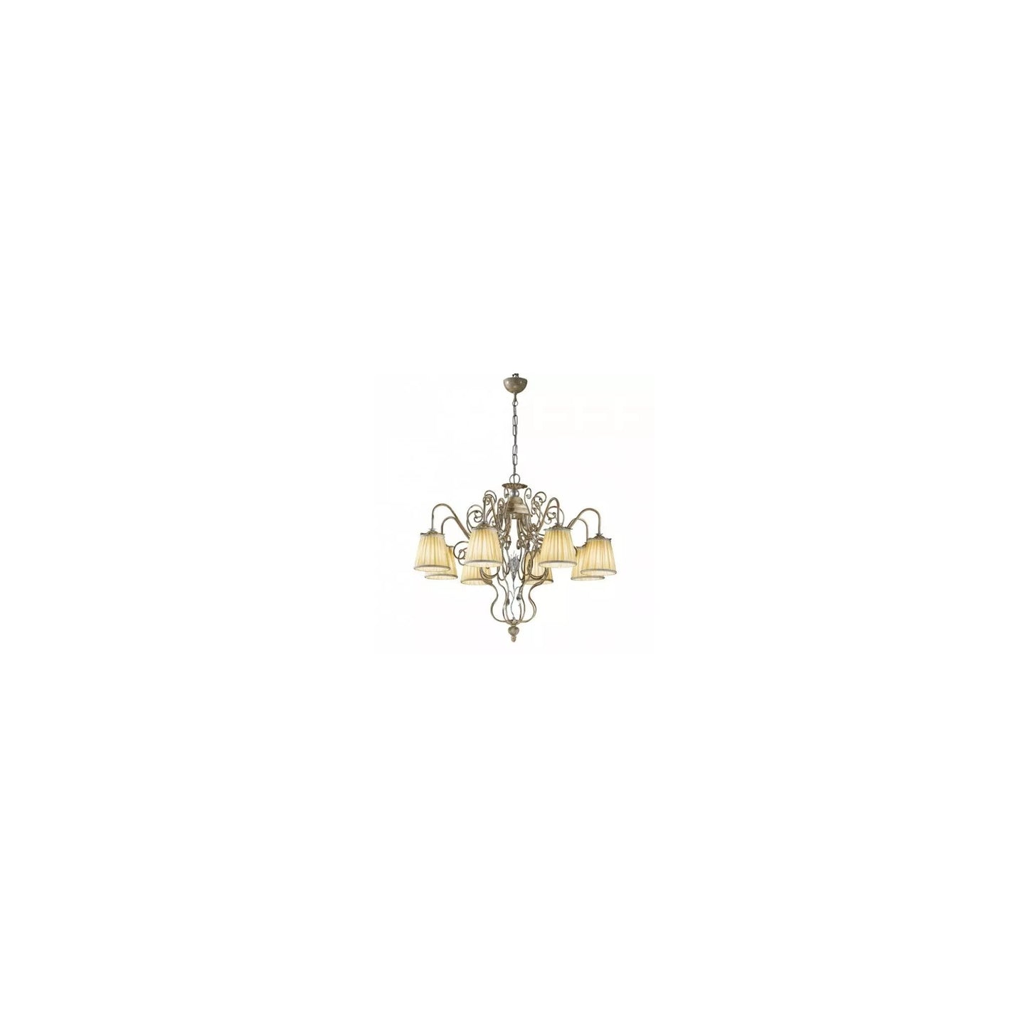 Sottosopra 9-Light Chandelier Sand with Silver Leaf Details