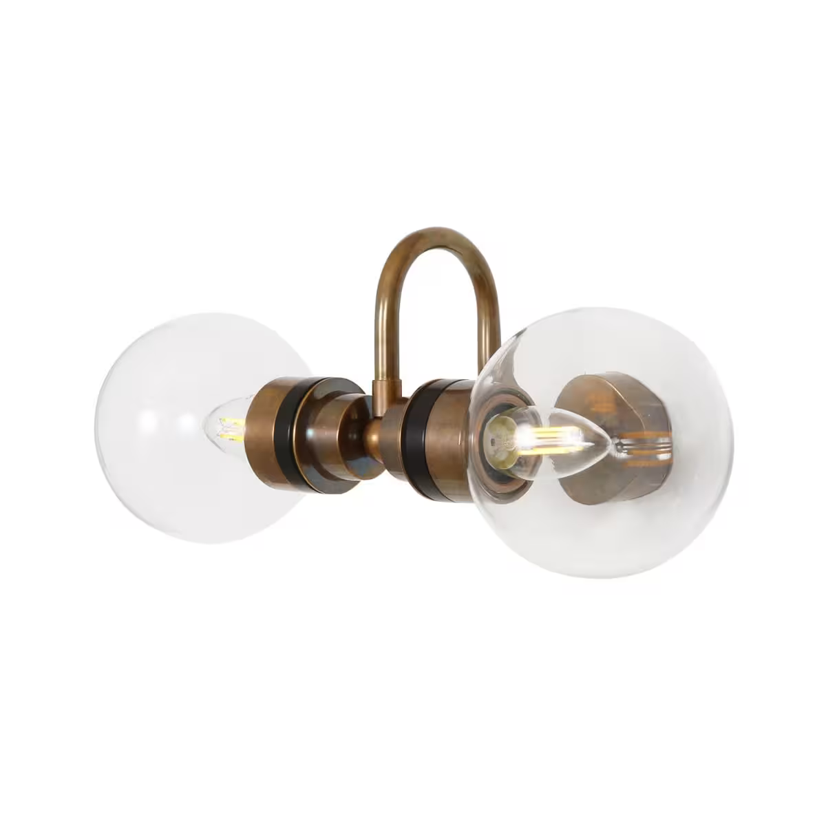 Ness Double Glass Globe Bathroom Wall Light