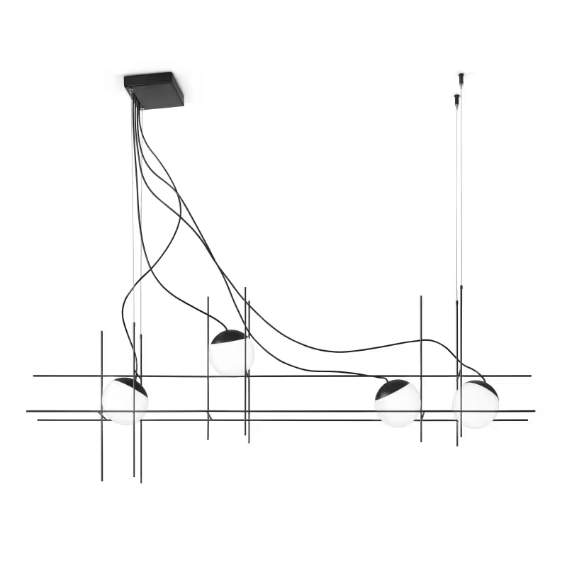 Plot Frame SP 4-Light LED Pendant Black
