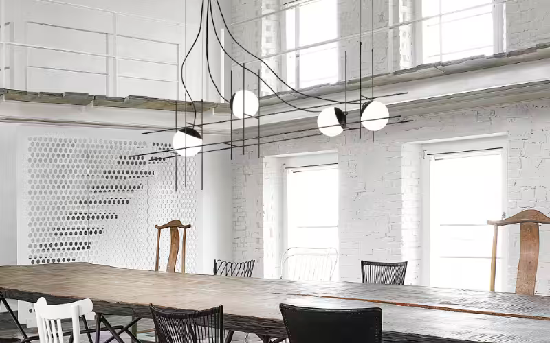 Plot Frame SP 4-Light LED Pendant Black