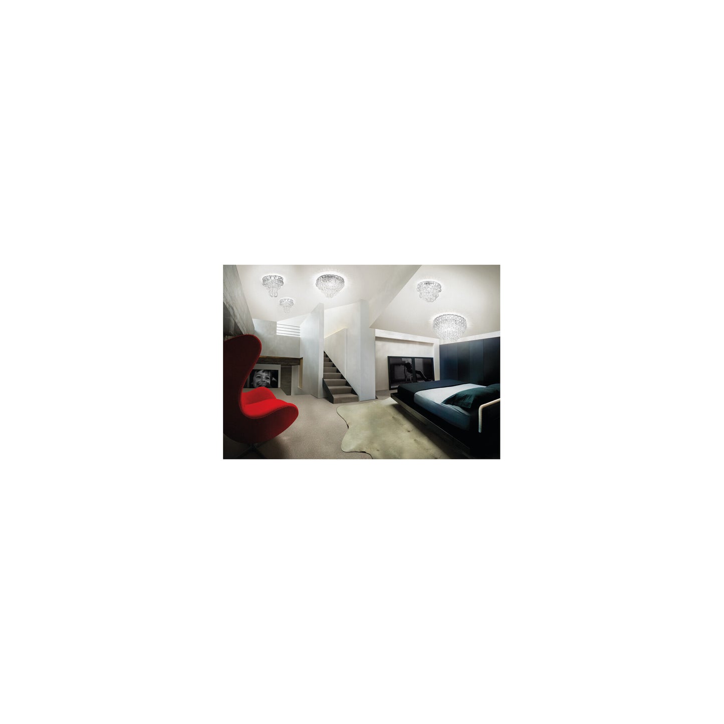 Minigiogali PL 35 Chrome Ceiling Light