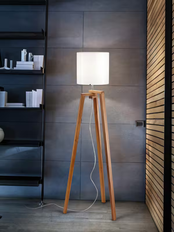 Trepai Floor Lamp Natural Wood