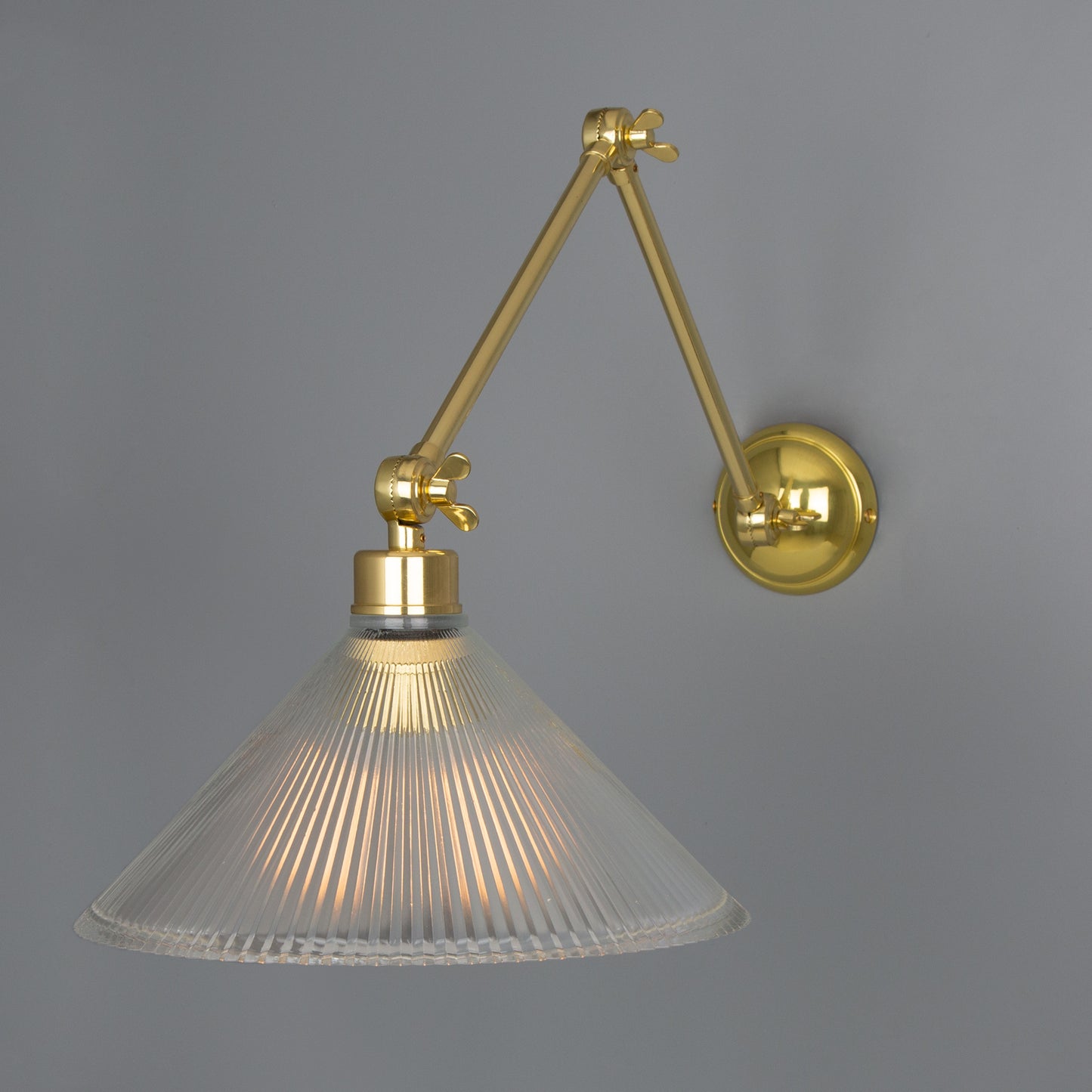 Rebell Coolie Adjustable Arm Wall Light with Prismatic Glass