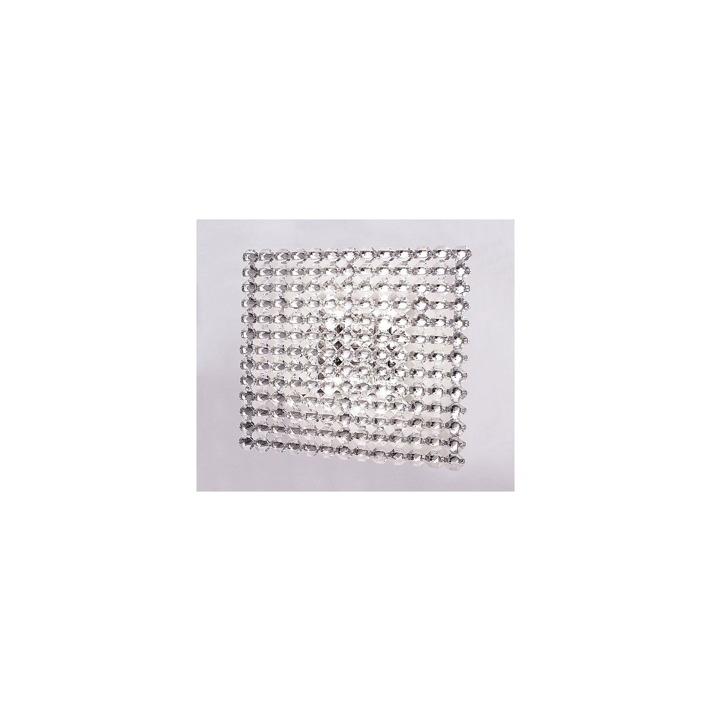 Topazio AP 39x39 4-Light Wall Lamp Nickel with Octagonal Crystals