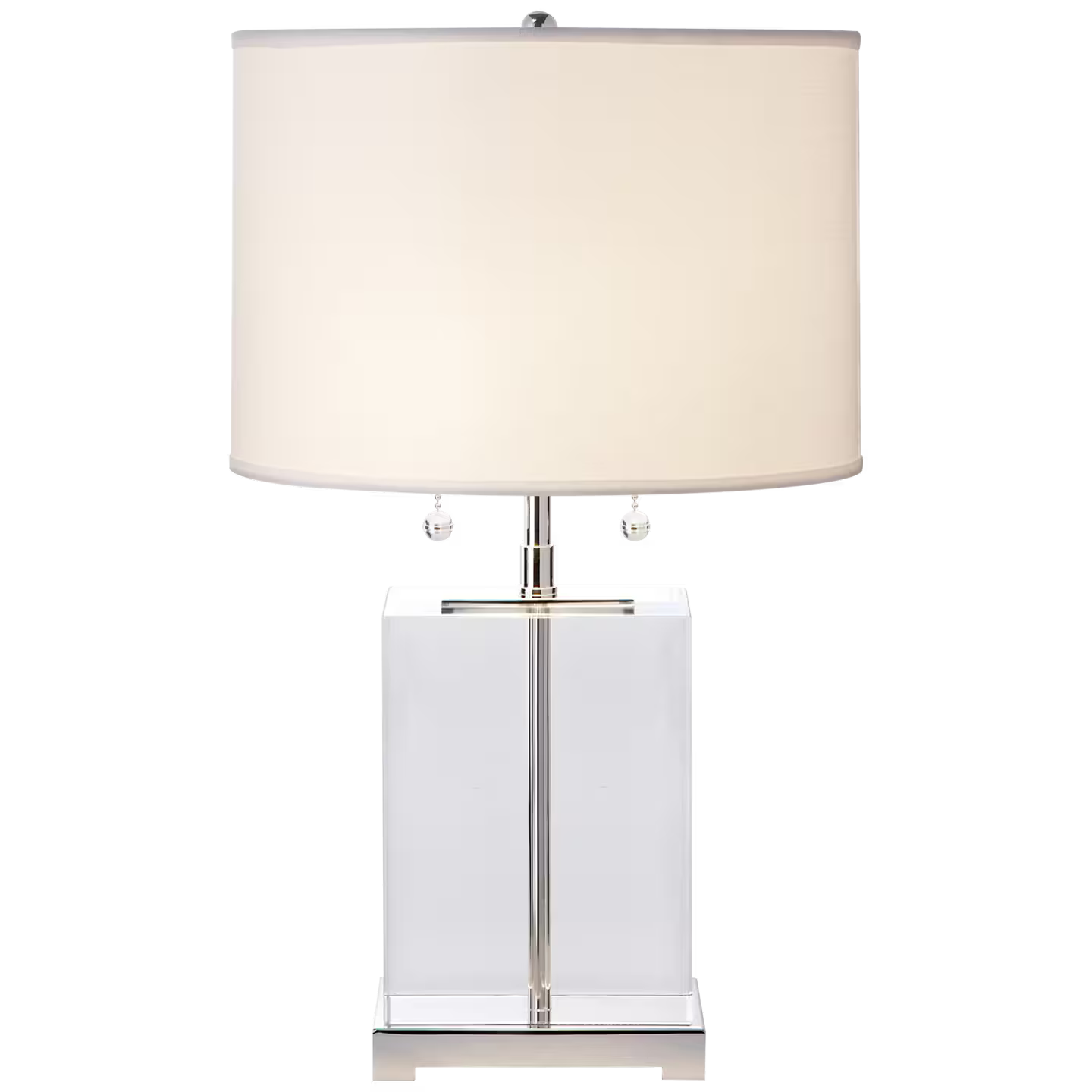 Block Small Crystal Table Lamp with Cotton Shade