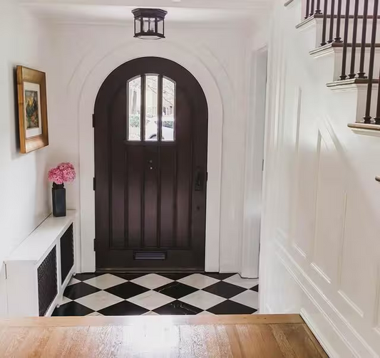 Club Small Clear Glass Hexagonal Flush Mount