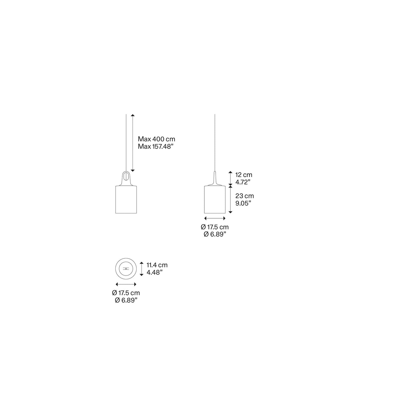 JIM Cylinder LED Pendant Matt White