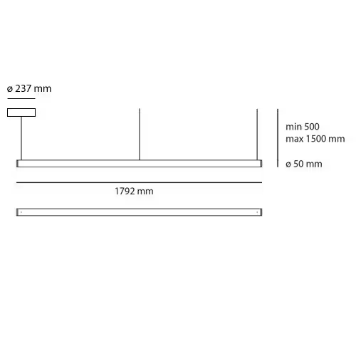 Alphabet of Light Linear 180 LED Pendant White