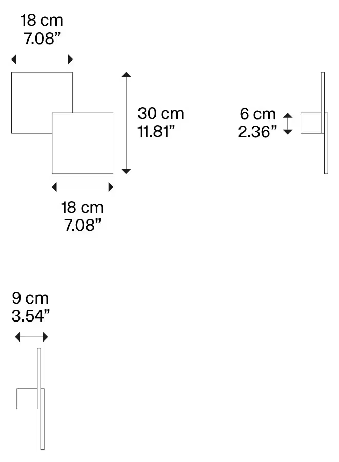 Puzzle Double Square Outdoor LED Wall Light